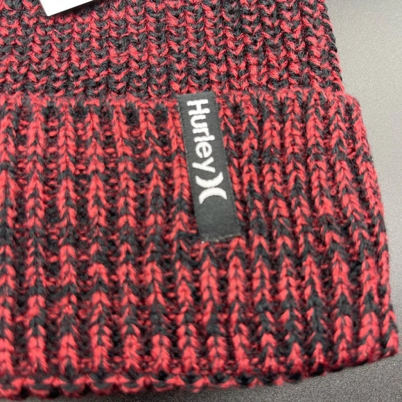 🎉HOST PICK🎉HURLEY Max Cuff 2.0 Beanie in Black and Red, OS, NWT - Picture 3 of 7